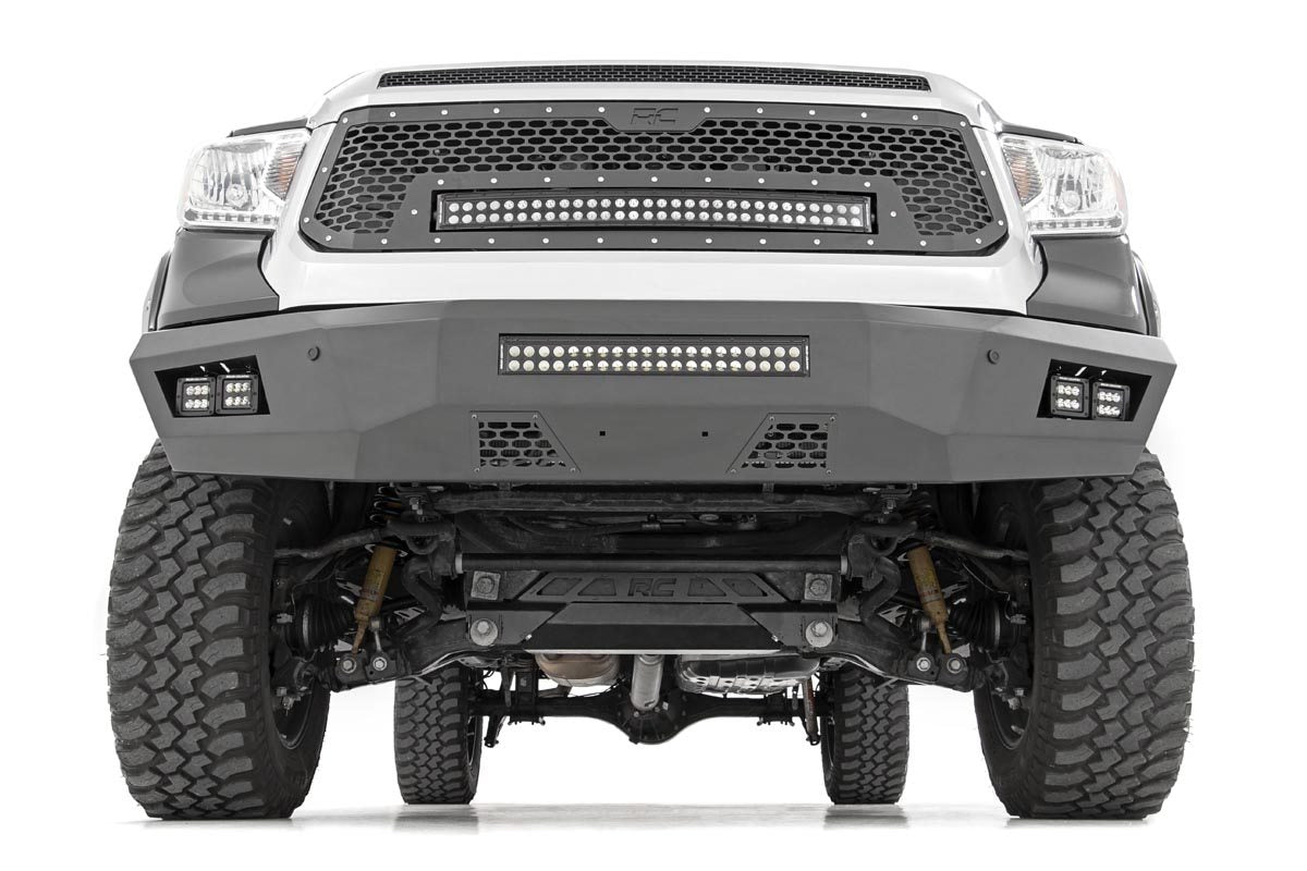 Rough Country Mesh Grille | 30" Dual Row LED | Black | White DRL | Toyota Tundra (14-17)
