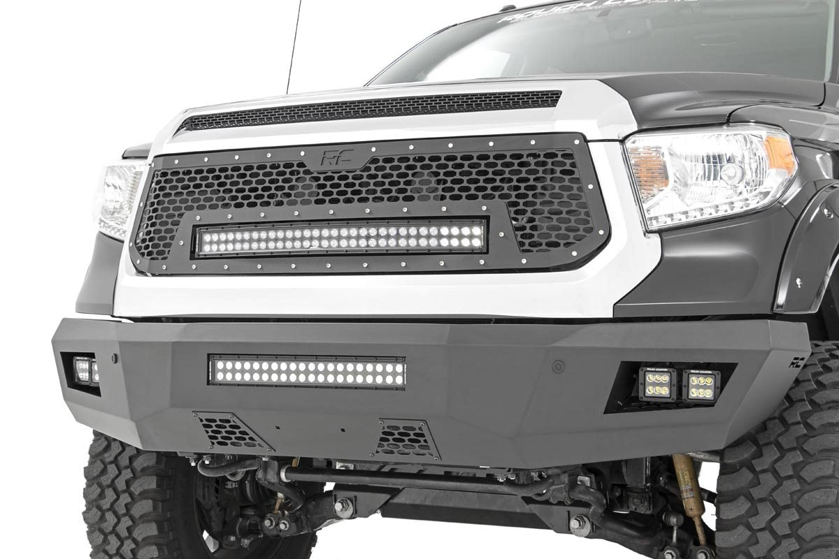 Rough Country Mesh Grille | 30" Dual Row LED | Black | Toyota Tundra (14-17)