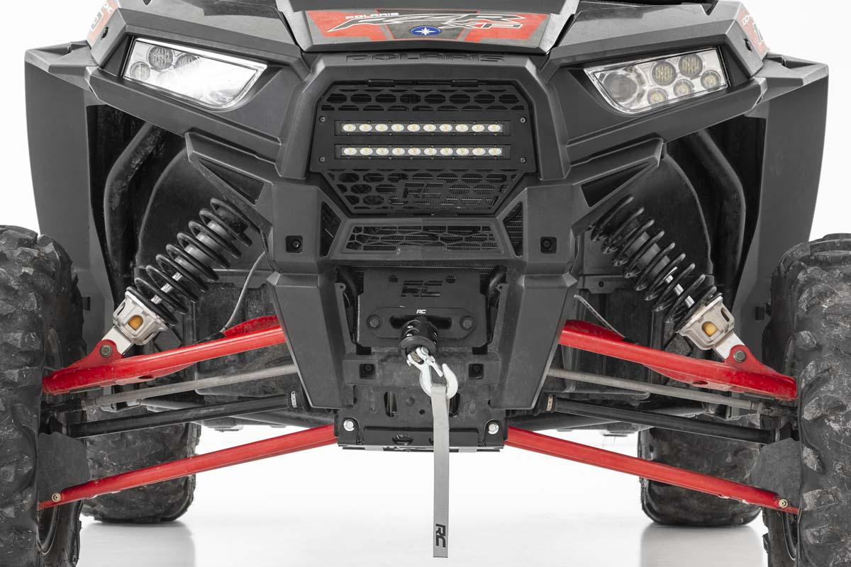 Rough Country Grille Kit | 10" Black Slimline LED Pair | Polaris RZR XP 1000/RZR XP 4 1000 (14-19)