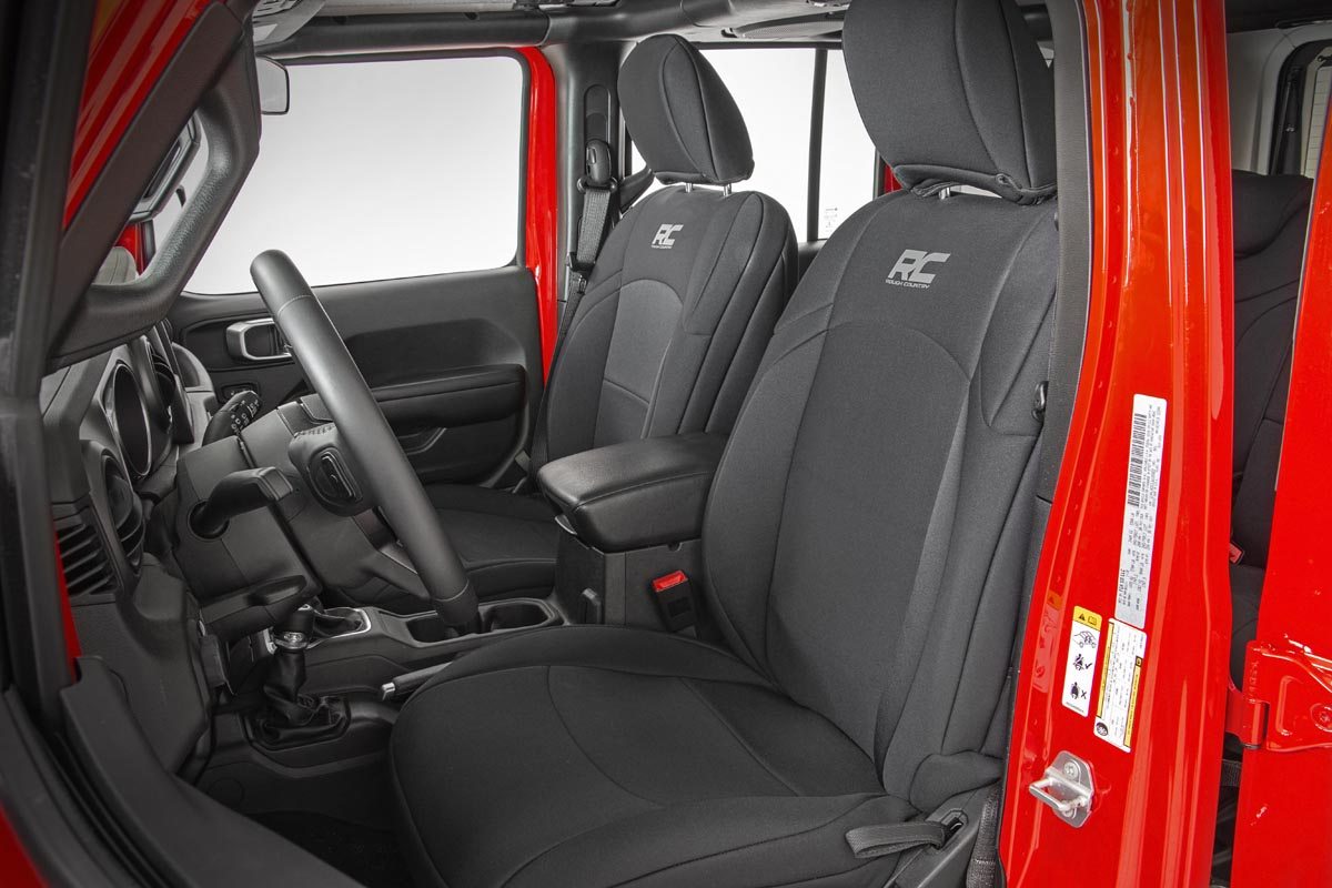 Rough Country Seat Covers | Front and Rear | Jeep Wrangler JL 4WD (2018-2023)