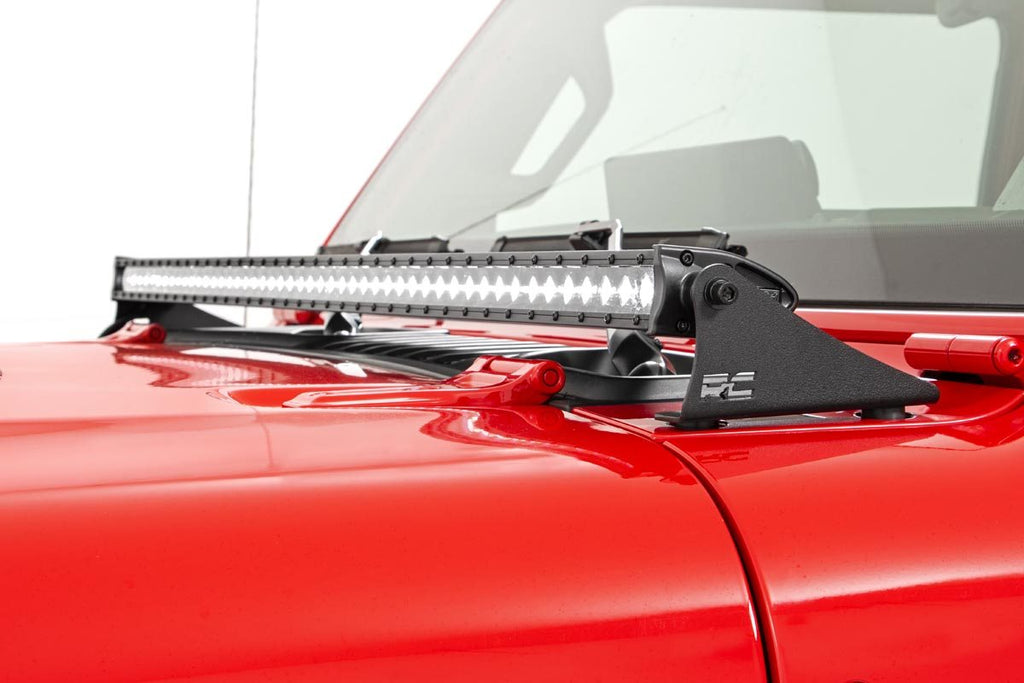 Rough Country Jeep 50-inch LED Hood Kit (18-21 Wrangler JL,  20-21 Gladiator JT | Black-Series)