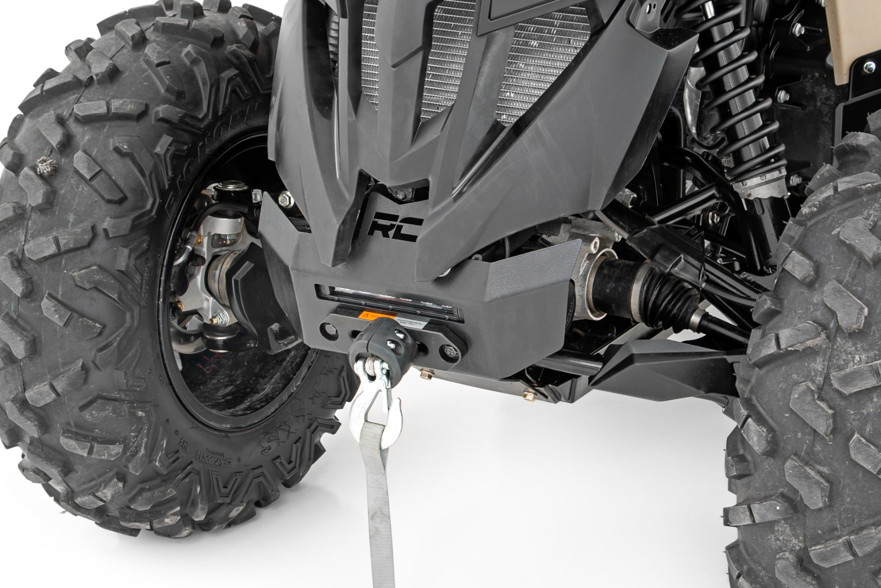 Rough Country Winch Bumper | 4500-Lb Winch | Black Series LED | 6" Light | Can-Am Renegade (13-21)