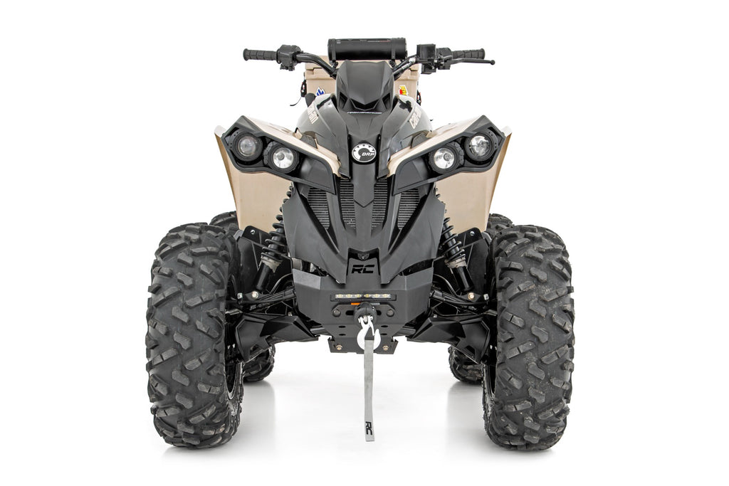 Rough Country Winch Bumper | 4500-Lb Winch | Black Series LED | 6" Light | Can-Am Renegade (13-21)