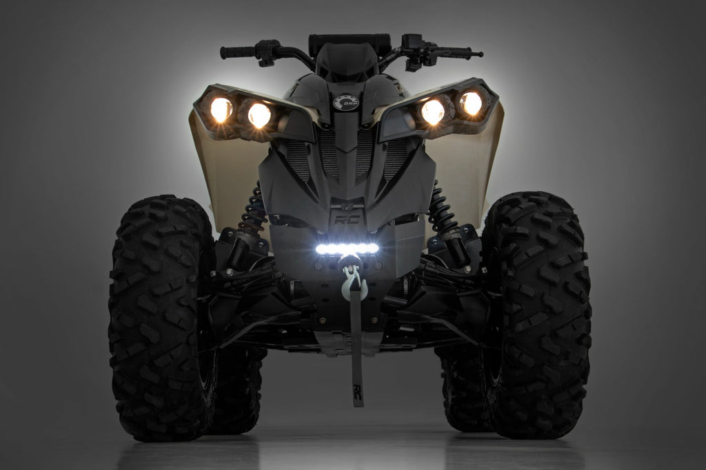 Rough Country Winch Bumper | Black Series LED | 6" Light | Slime Line | Can-Am Renegade (13-21)