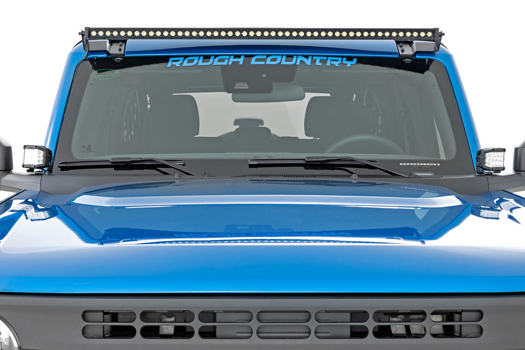 Rough Country LED Light | Ditch Mount |  2" Chrome Pair | Wide | Ford Bronco (21-23)