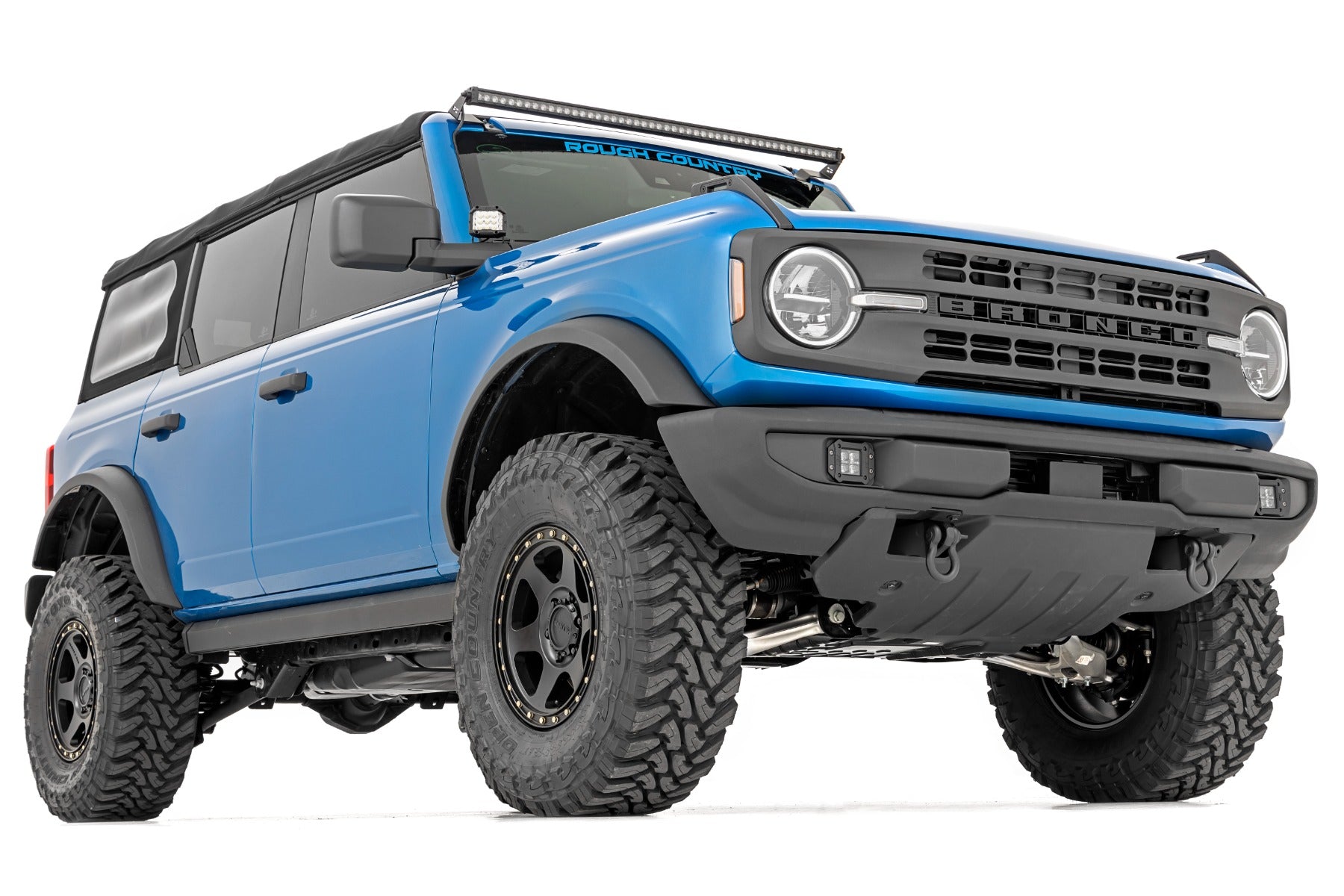 Rough Country LED Light | Upper Windshield | 50" Black Single Row | Ford Bronco (21-23)