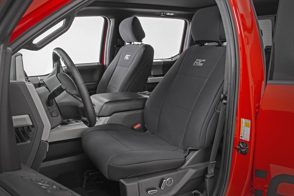 Rough Country Seat Covers | Front Bucket Seats | Ford F-150 (15-23)/Super Duty (17-23)