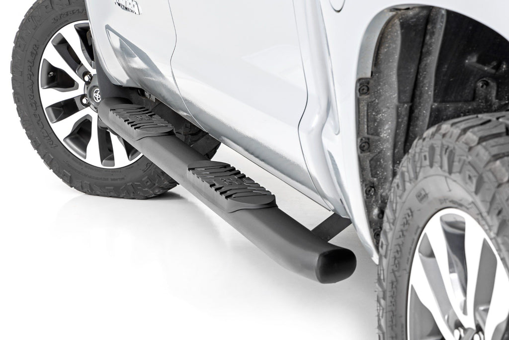 Rough Country Oval Nerf Step | Crew Cab | Black | Toyota Tundra 2WD/4WD (07-21)