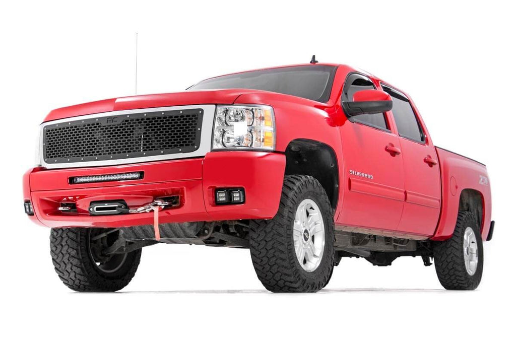 Rough Country Chevrolet LED Fog Light Kit | Black Series w/ White DRL (07-13 Silverado 1500)