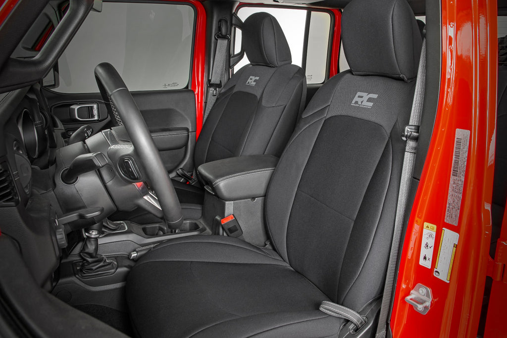 Rough Country Seat Covers | Front and RR No Cup Holder | Jeep Gladiator JT (20-22)