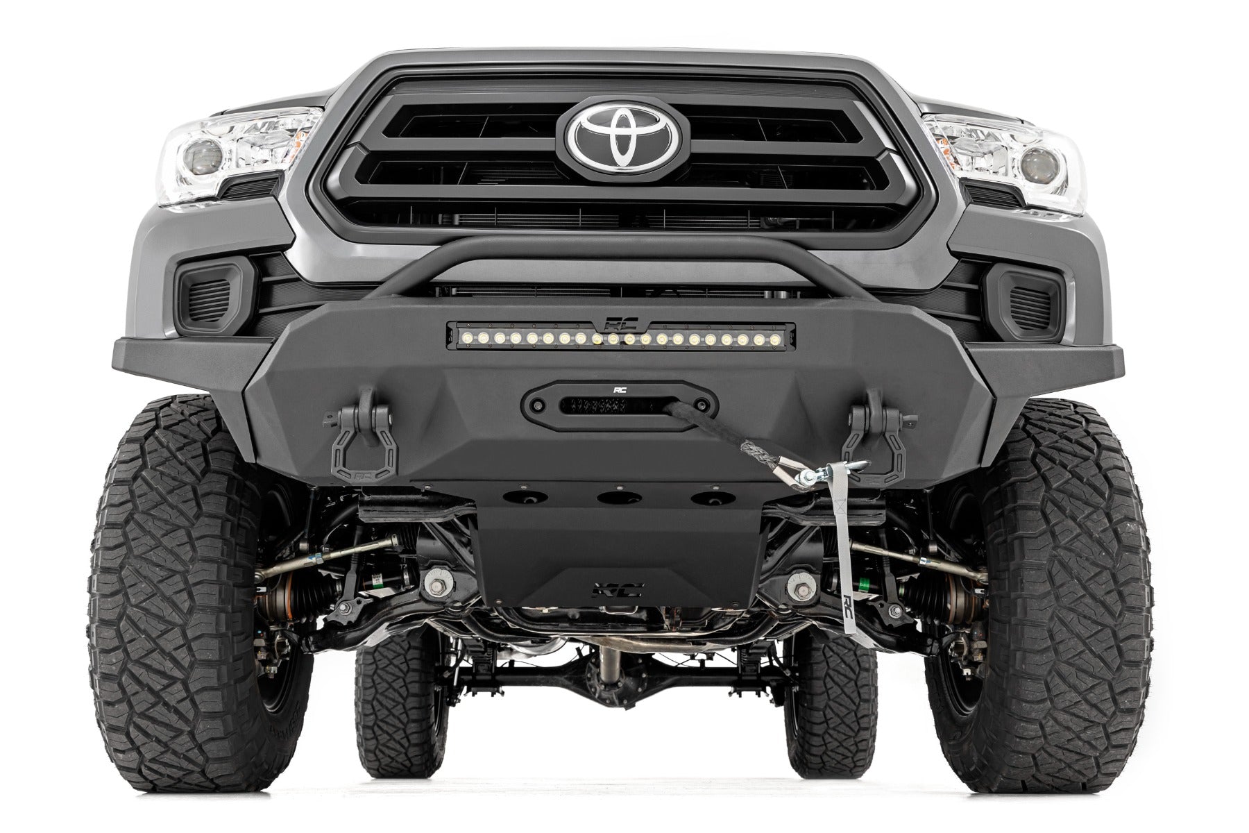 Rough Country Front Bumper | High Clearance | Hybrid | 20" Blk DRL LED | Toyota Tacoma (16-23)