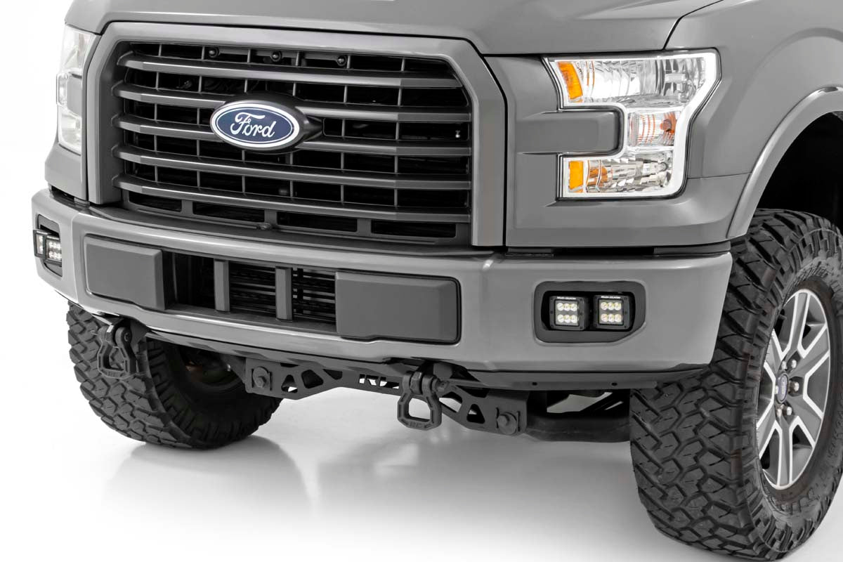 Rough Country LED Light | Fog Mount | Dual 2" Black Pairs | Spot/Flood | Ford F-150 (15-17)