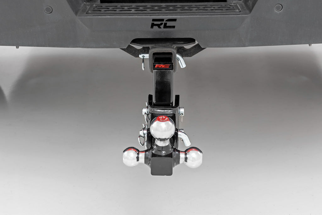 Rough Country Adjustable Trailer Hitch | 6 Inch Drop | Multi-Ball Mount | Fits 2 Inch Receiver