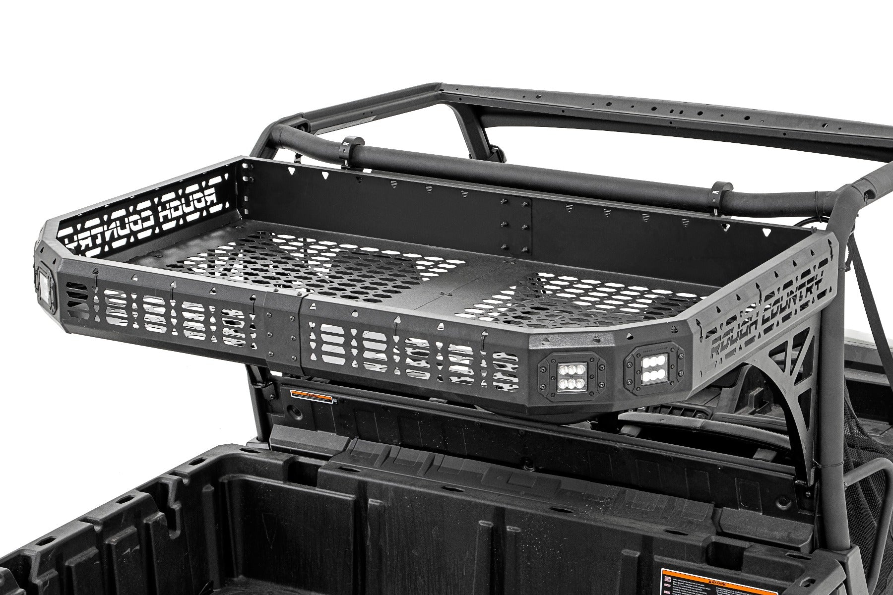 Rough Country Cargo Rack | Dual 2" Black LED Pairs | Flush Mount | Can-Am Defender (17-22)