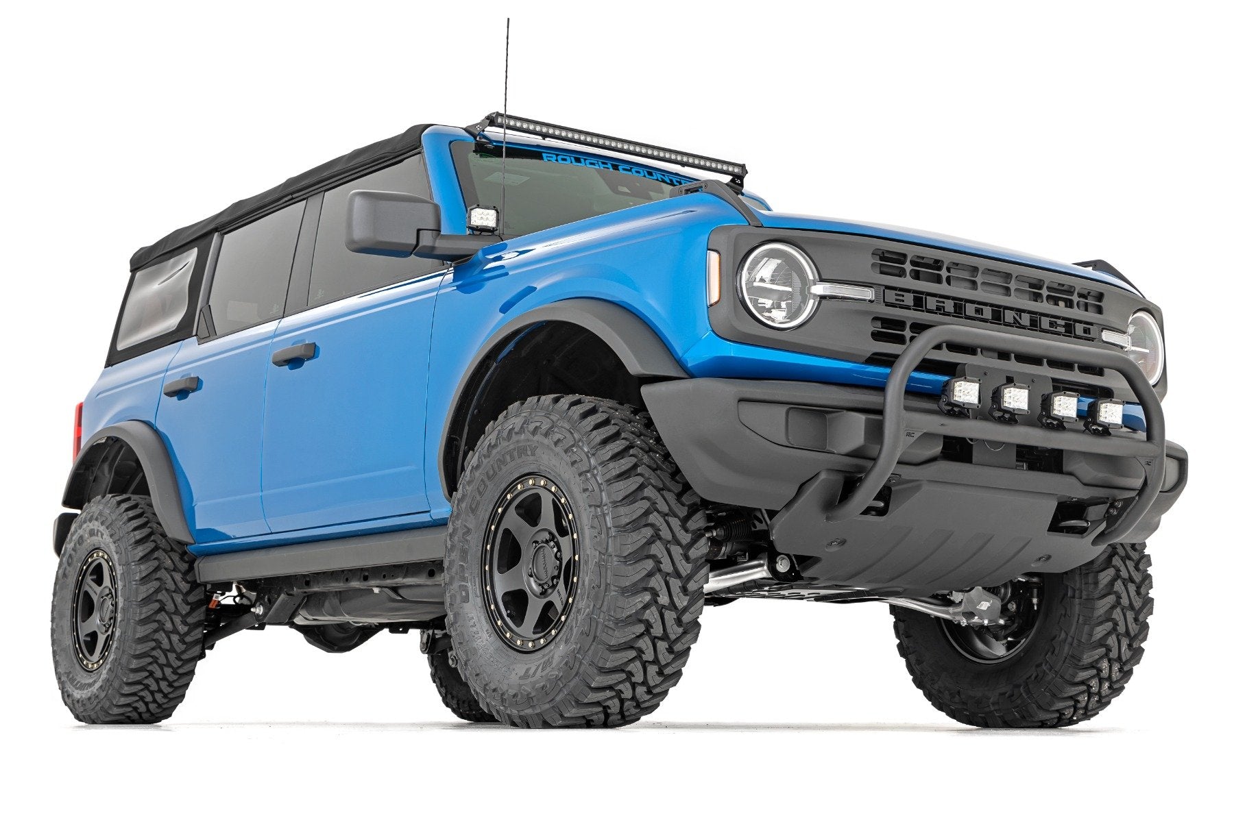 Rough Country LED Light | Upper Windshield | 40" Black Single Row | Ford Bronco (21-23)