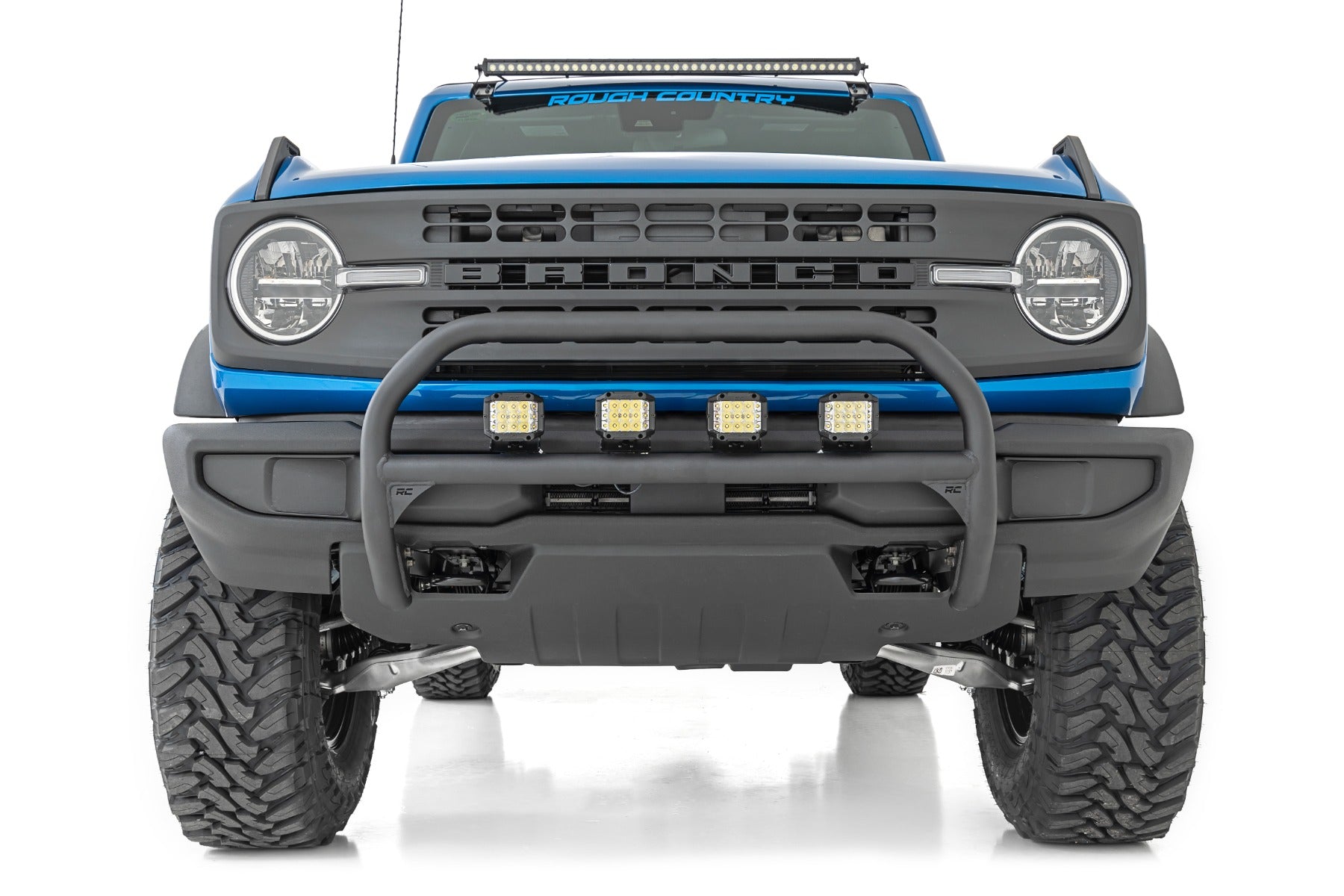 Rough Country LED Light | Upper Windshield | 40" Black Single Row | Ford Bronco (21-23)