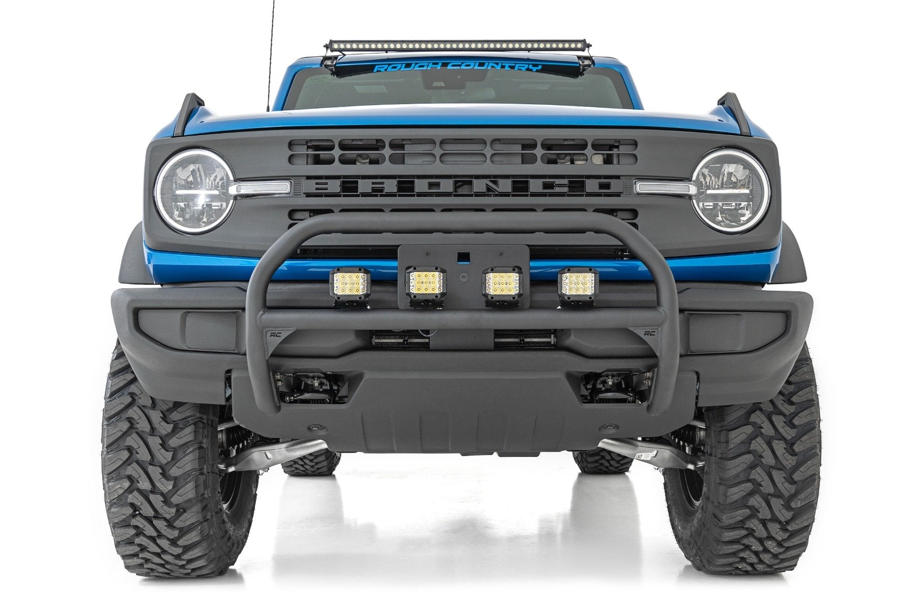 Rough Country Nudge Bar | 20 Inch Chrome Single Row LED | Ford Bronco 4WD (21-23)