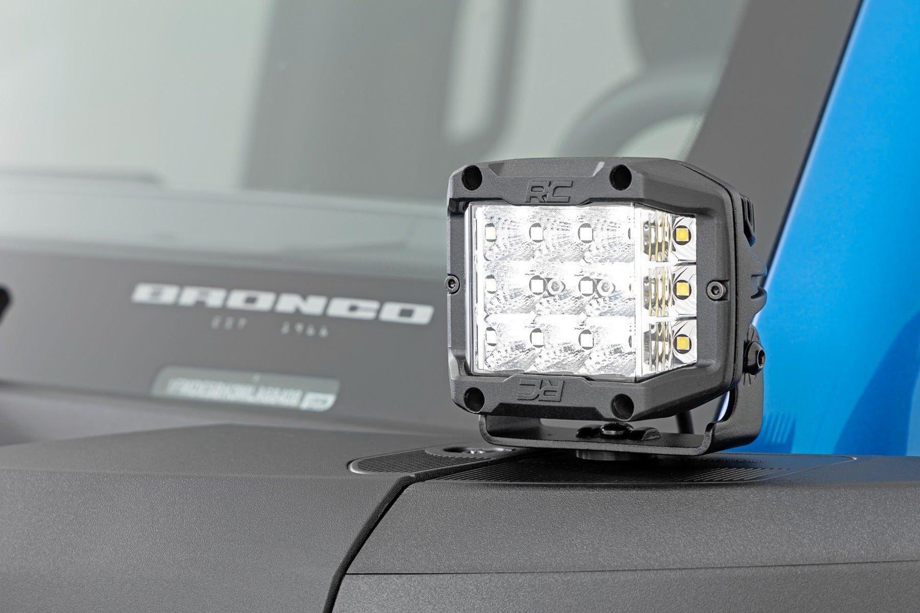 Rough Country LED Light | Ditch Mount |  2" Chrome Pair | Wide | Ford Bronco (21-23)