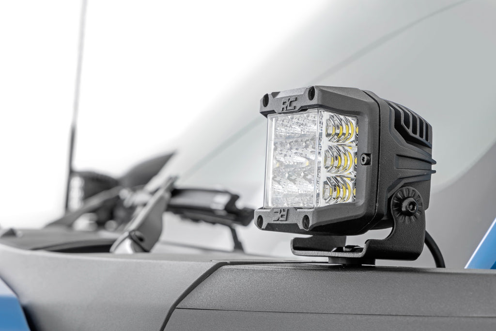 Rough Country LED Light | Ditch Mount |  2" Chrome Pair | Wide | Ford Bronco (21-23)