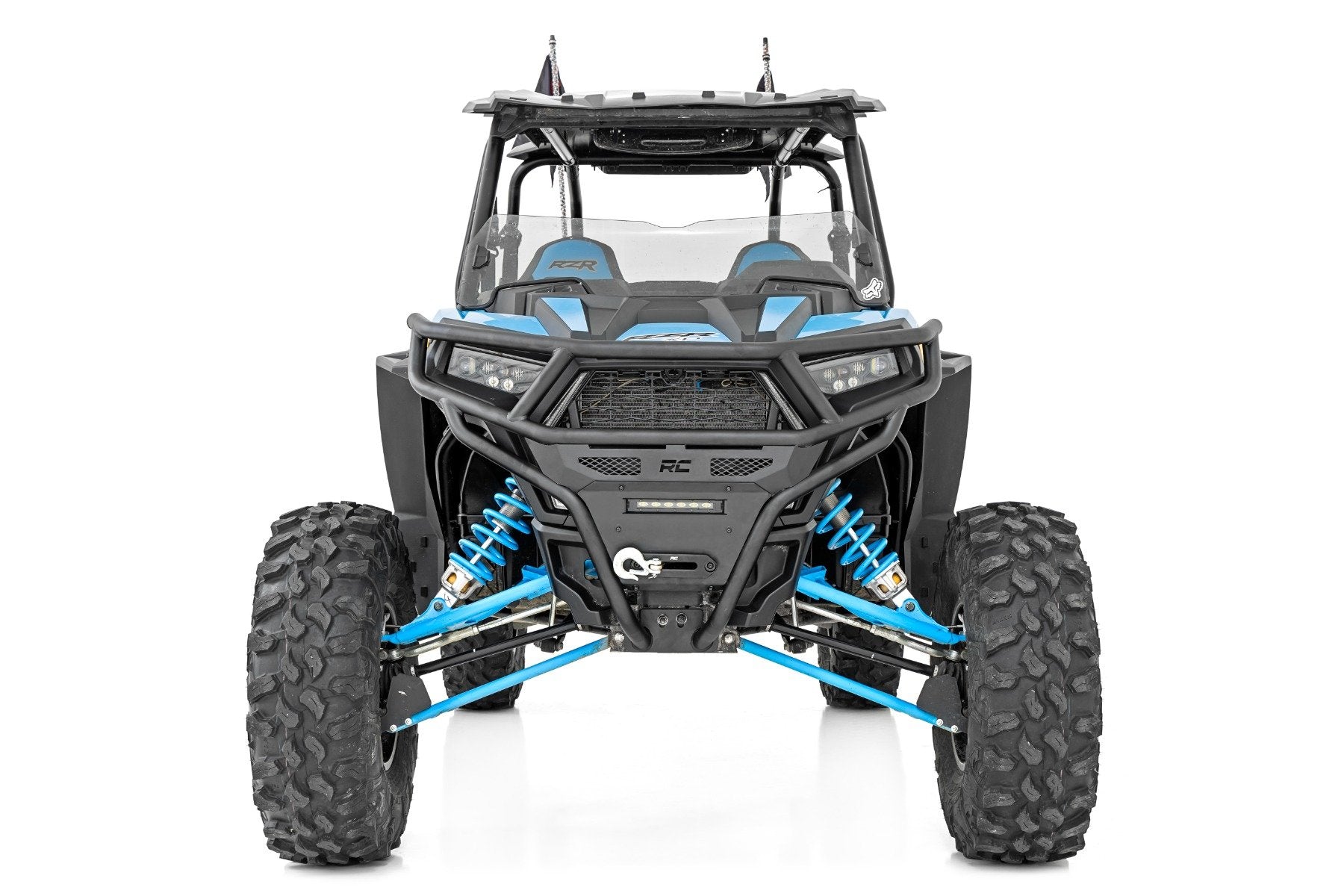 Rough Country Tubular Bumper | Front | Black Series LED | 6" Light | Slim Line | Polaris RZR XP1000