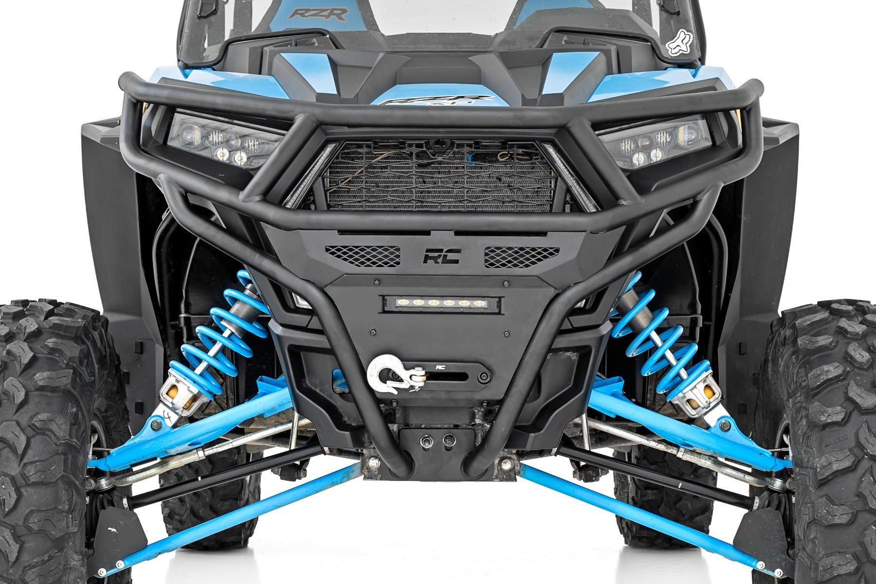 Rough Country Tubular Bumper | Front | Black Series LED | 6" Light | Slim Line | Polaris RZR XP1000