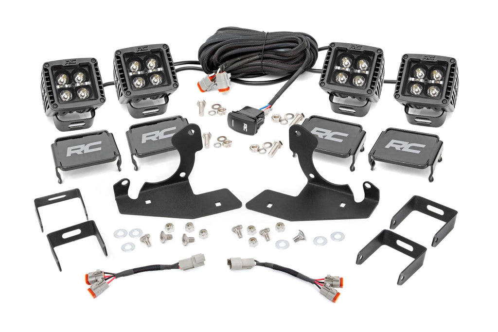 Rough Country Chevrolet LED Fog Light Kit | Black Series w/ Amber DRL (07-13 Silverado 1500)