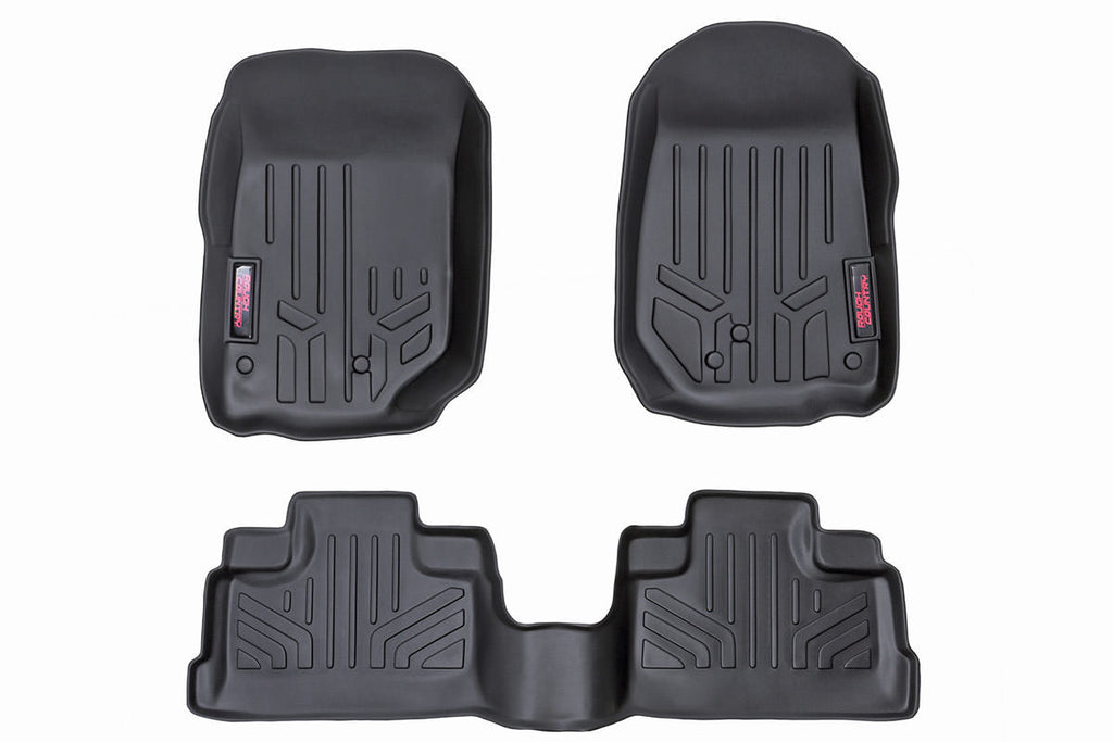 Rough Country Floor Mats | FR & RR | 4 Door | Jeep Wrangler JK 2WD/4WD (07-13)