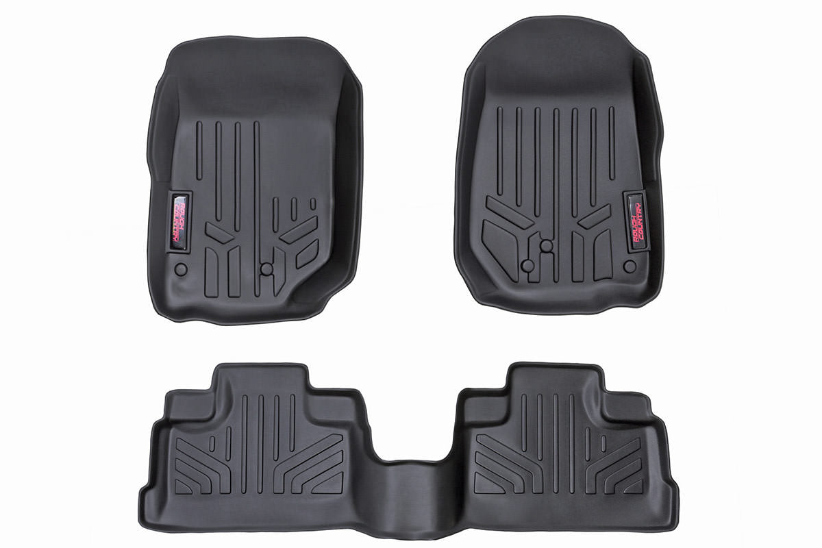 Rough Country Floor Mats | FR & RR | 4 Door | Jeep Wrangler JK 2WD/4WD (07-13)