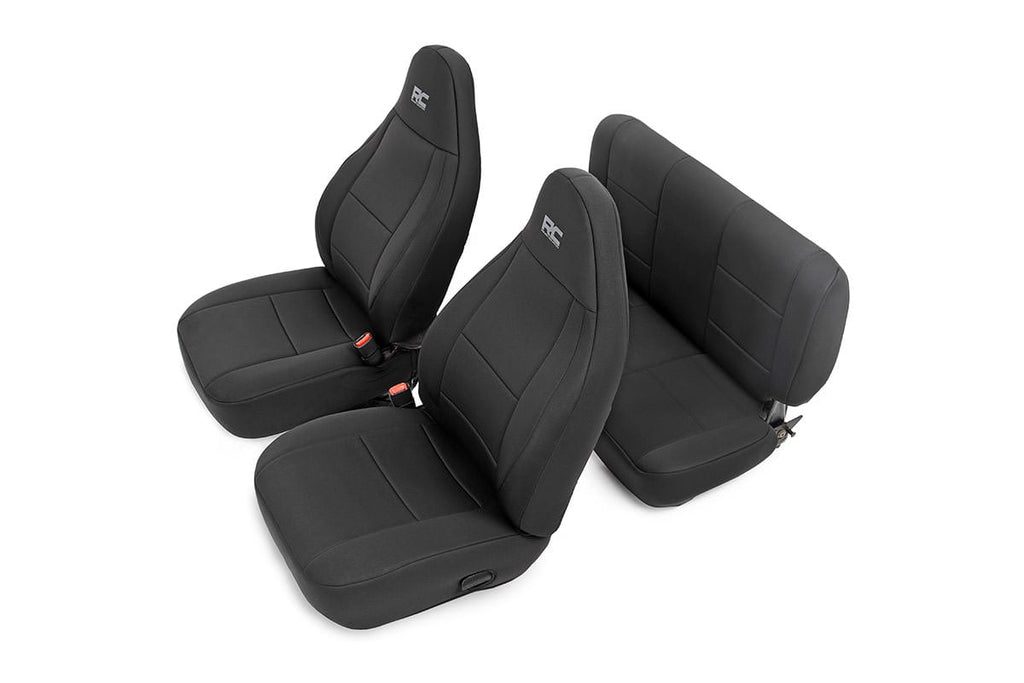 Rough Country Seat Covers | Front and Rear | Jeep Wrangler TJ (03-06) 4WD