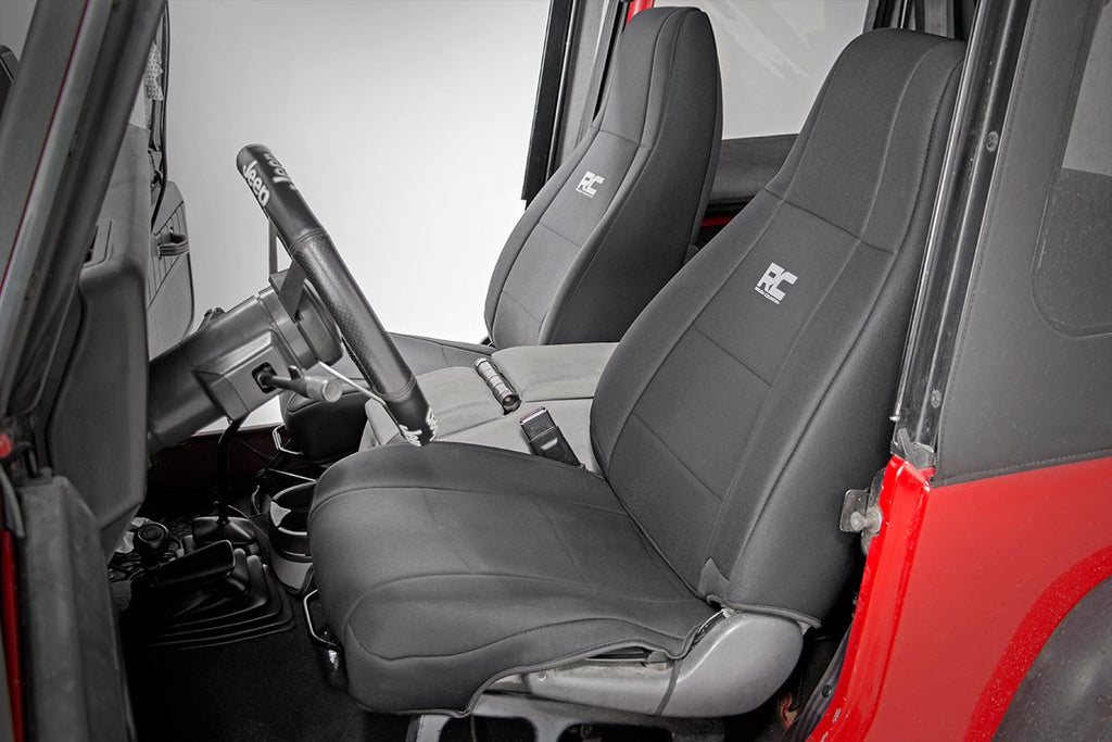 Rough Country Seat Covers | Front and Rear | Jeep Wrangler YJ 4WD (1991-1995)