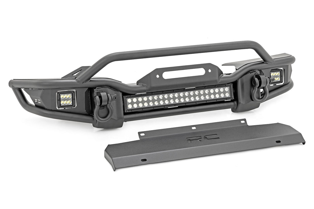 Rough Country Front Winch Bumper | Tubular | Skid Plate | Jeep Gladiator JT/Wrangler JK & JL