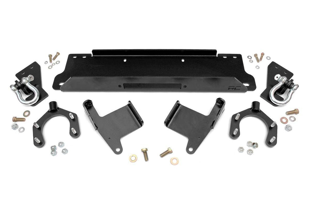 Rough Country Winch Mount Plate | Factory Bmpr | D-Rings | Jeep Wrangler JK (07-18)