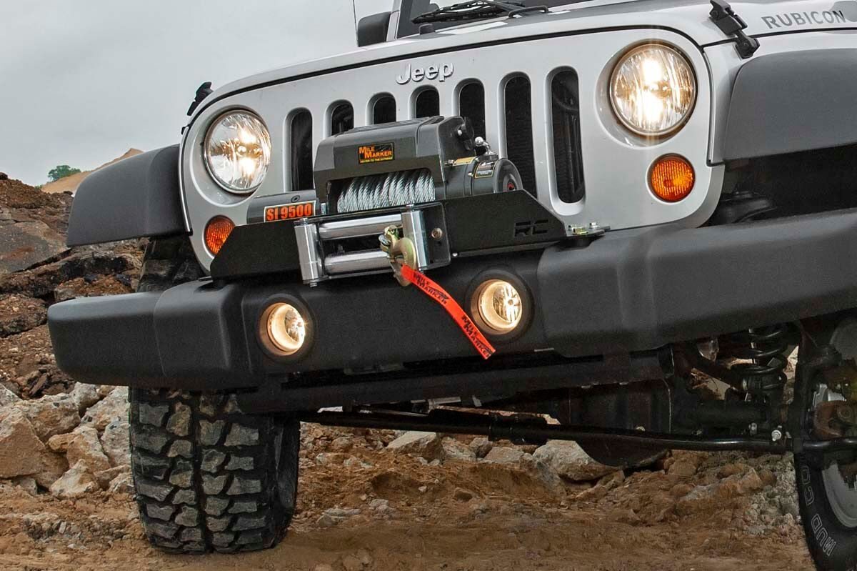 Rough Country Winch Mount Plate | Factory Bmpr | D-Rings | Jeep Wrangler JK (07-18)