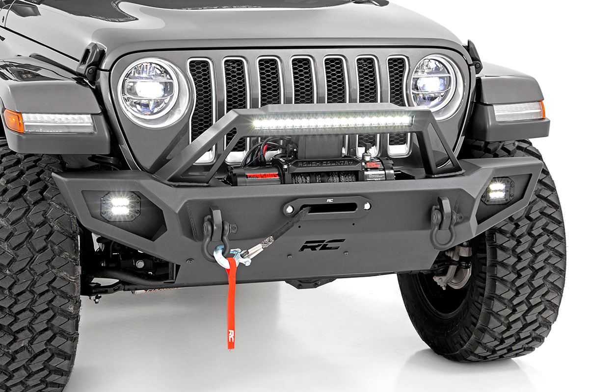 Rough Country Front Winch Bumper | Jeep Gladiator JT/Wrangler 4xe/Wrangler JK/Wrangler JL