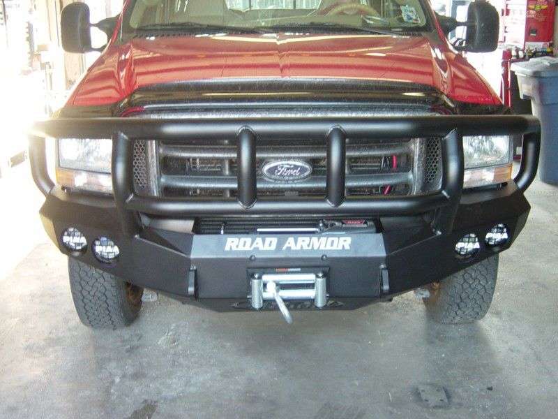 1999-2004 Ford F-250 Stealth Front Winch Bumper Titan Ii Guard Wide Flare - Texture Black Warn M12000, Smittybilt Xrc