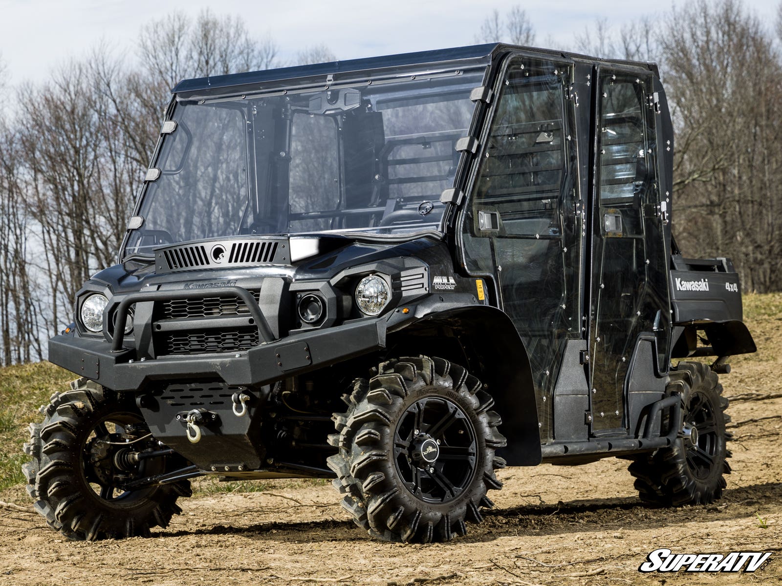 Kawasaki Mule Pro Scratch - Resistant Full Windshield - Offroad Armor
