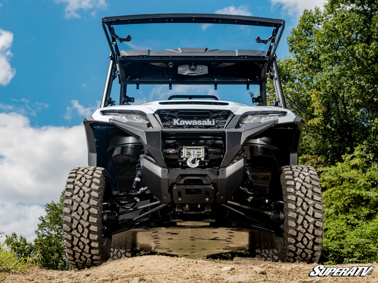 Kawasaki Ridge Scratch - Resistant Flip Windshield - Offroad Armor