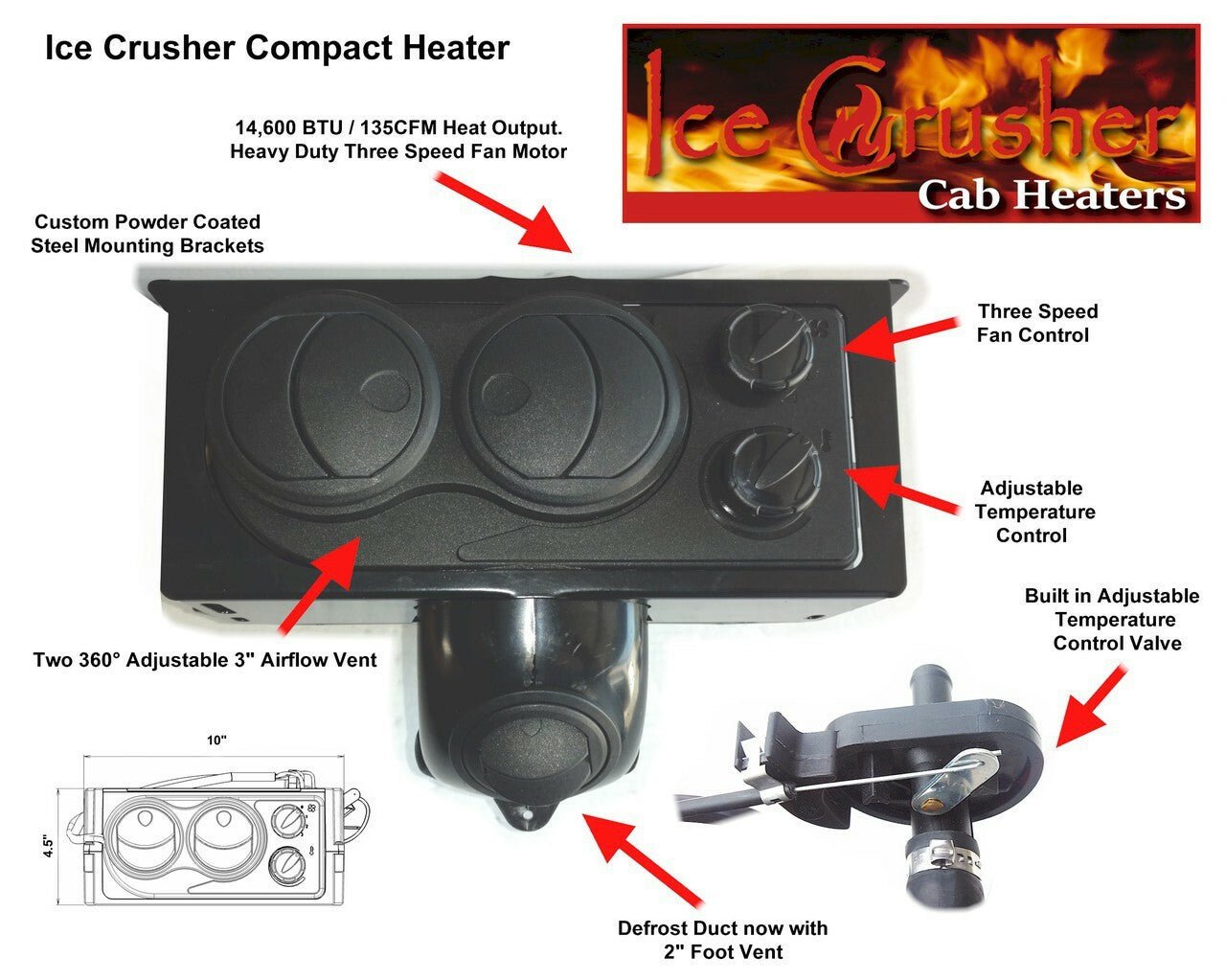Kubota RTV500 (2008 - 2019) - Ice Crusher Cab Heater - Offroad Armor