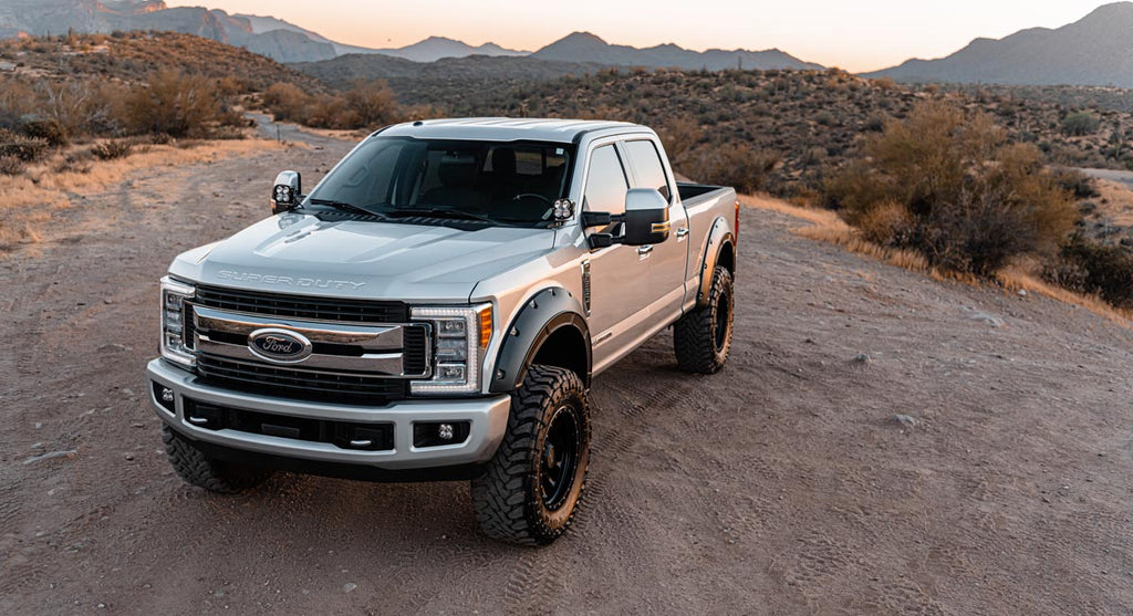 Rough Country Defender Pocket Fender Flares  | Black | Ford Super Duty (17-22)