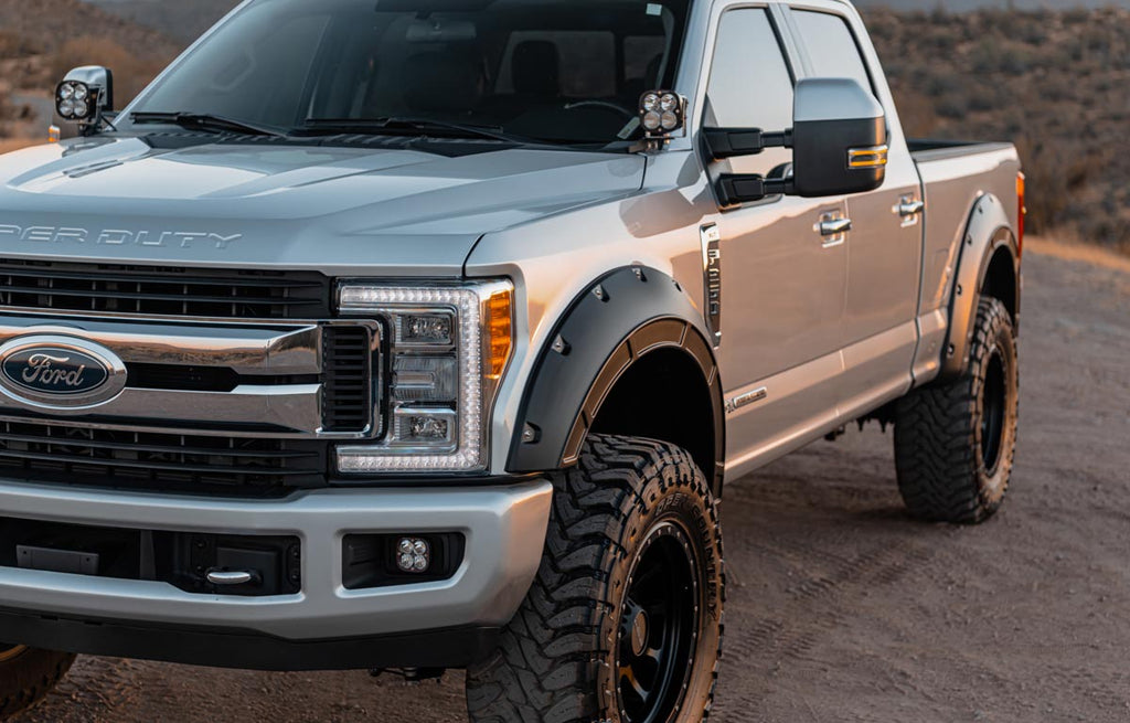 Rough Country Defender Pocket Fender Flares  | Black | Ford Super Duty (17-22)