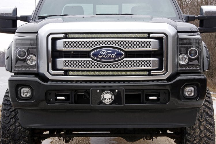 Rough Country LED Light | Grill Mnt | 30" Black Single Row | White DRL | Ford Super Duty (11-16)