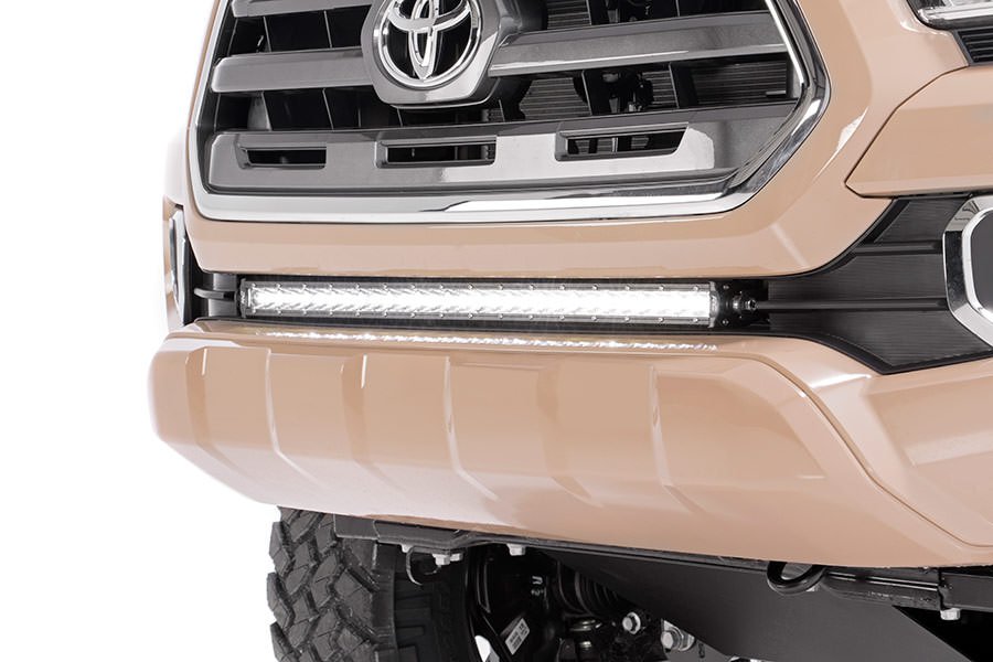 Rough Country LED Light | Lower Grille Mnt | 30" Black Single Row | White DRL | Toyota Tacoma (16-23)