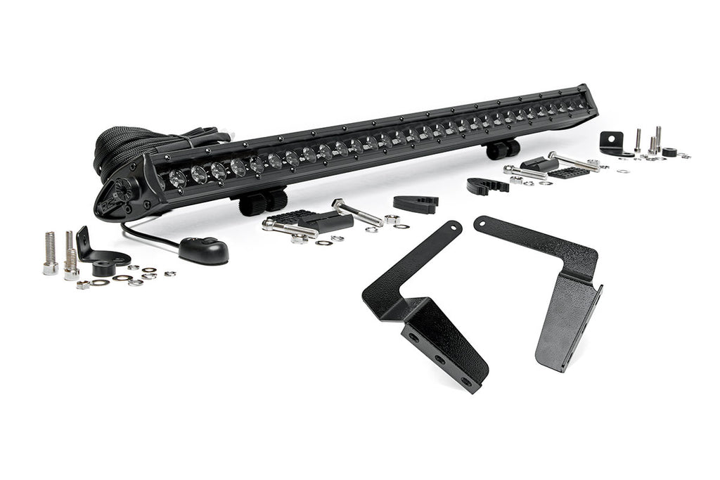 Rough Country LED Light | Bumper Mnt | 30" Black Single Row | Toyota Tundra (14-21)