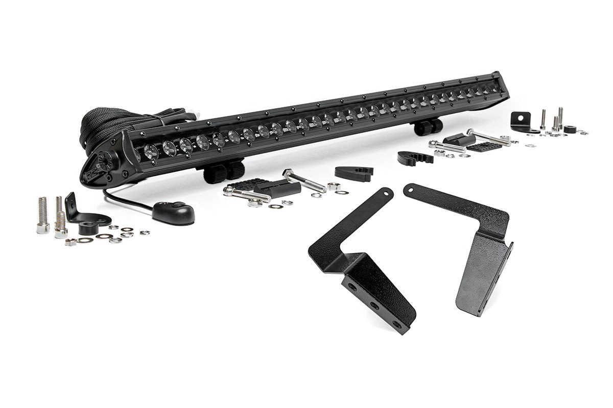 Rough Country LED Light | Bumper Mnt | 30" Black Single Row | Toyota Tundra (14-21)
