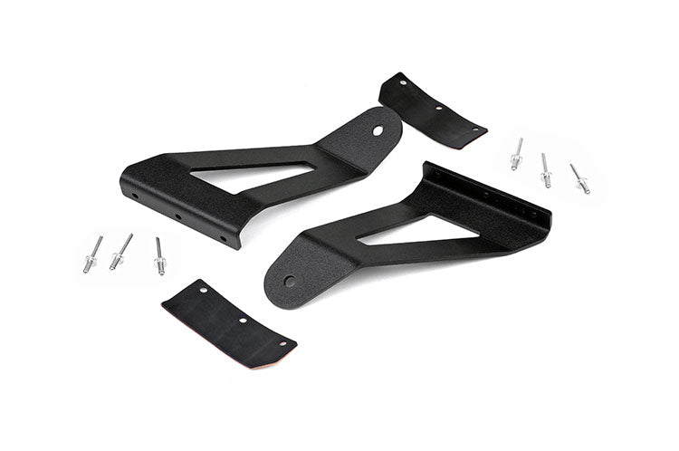 Rough Country LED Light | Windshield Mnt | 50" BLK Dual Row | White DRL | Jeep Cherokee XJ (84-01)