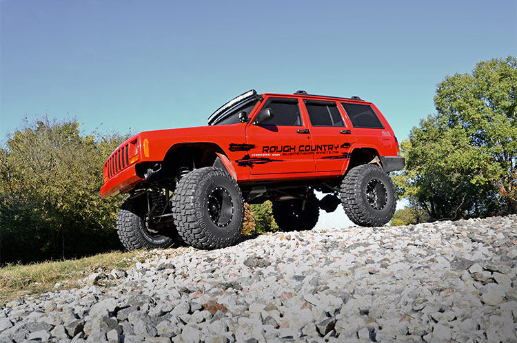 Rough Country LED Light | Windshield Mnt | 50" BLK Single Row | Jeep Cherokee XJ (84-01)