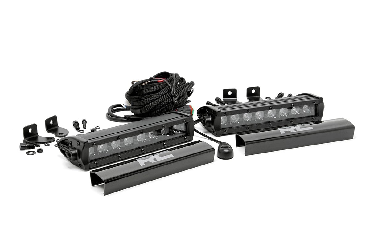 Rough Country Black Series LED Light Bar | 8 Inch | Single Row Pair