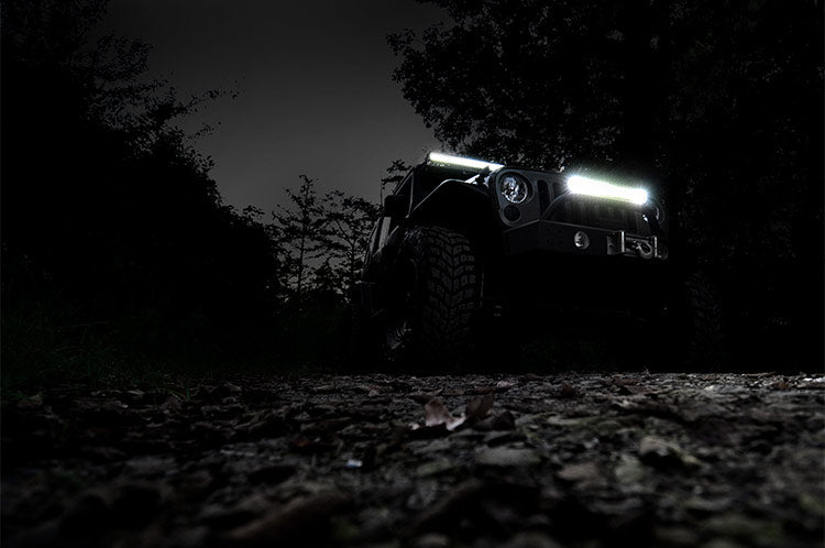 Rough Country Chrome Series LED Light | 20 Inch | Dual Row | White DRL