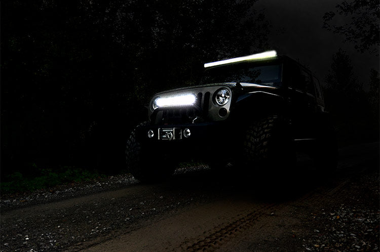 Rough Country Chrome Series LED Light | 20 Inch | Dual Row | White DRL