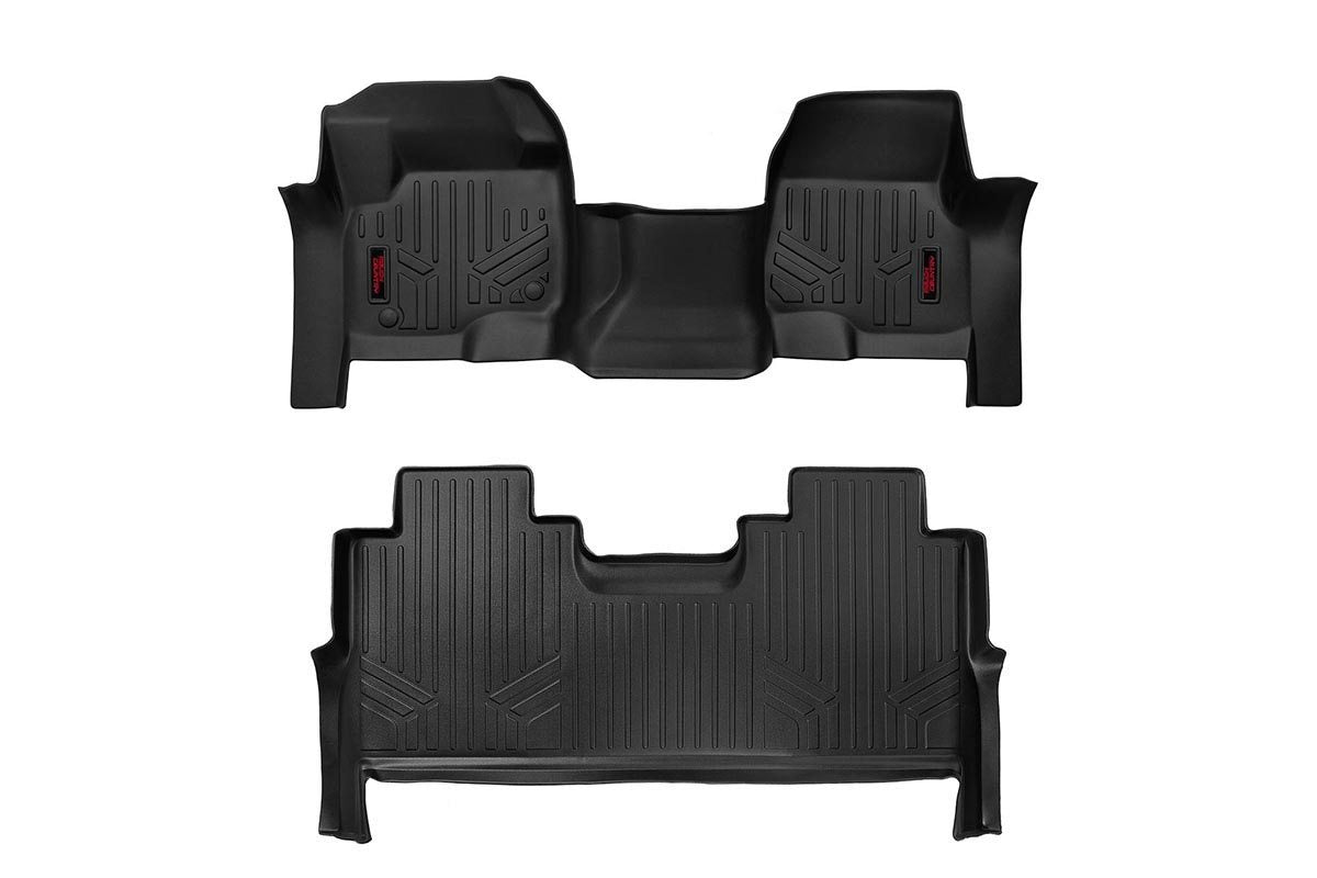 Rough Country Floor Mats | FR & RR | FR Bench | Ford Super Duty 2WD/4WD (17-22)